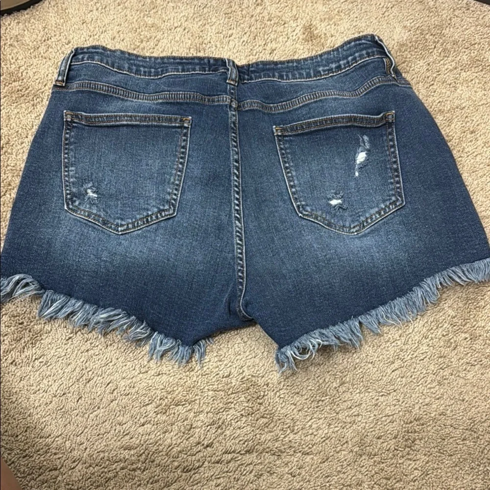 Women's Distressed Denim Shorts - Blue